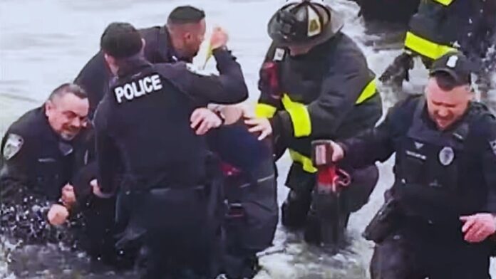 Driver saved after vehicle enters Long Island Sound