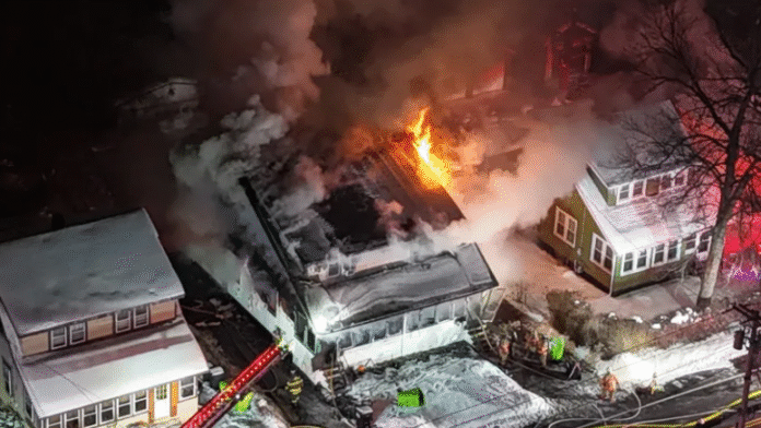 Drone photos show fire that left Salina home total loss