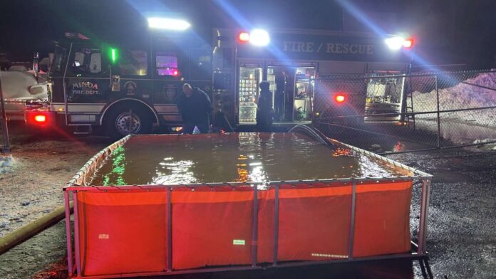 Firefighters draft from creek to fight Minoa business fire and conserve drinking water