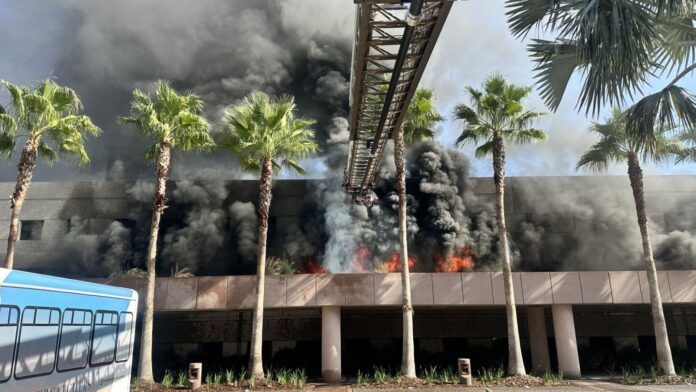 A 2-alarm fire in the parking garage at the Grand Hyatt Tampa Bay damaged multiple vehicles