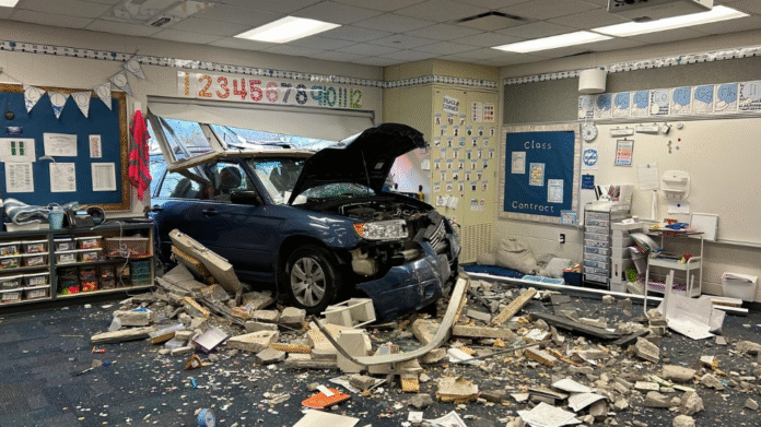 Child taken to hospital after car crashes into Indianapolis school