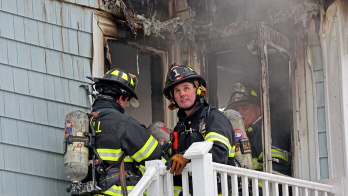 Hull firefighters battle 2-alarm blaze, avoid injuries despite close call