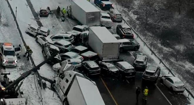 New York State Police Report 30-Car Pileup on I-81 Near Syracuse