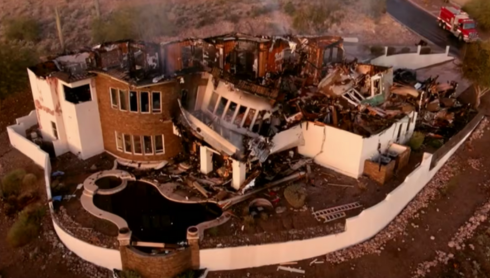 Pinal County: Homeowner, dog safely escape after massive fire engulfs Gold Canyon home