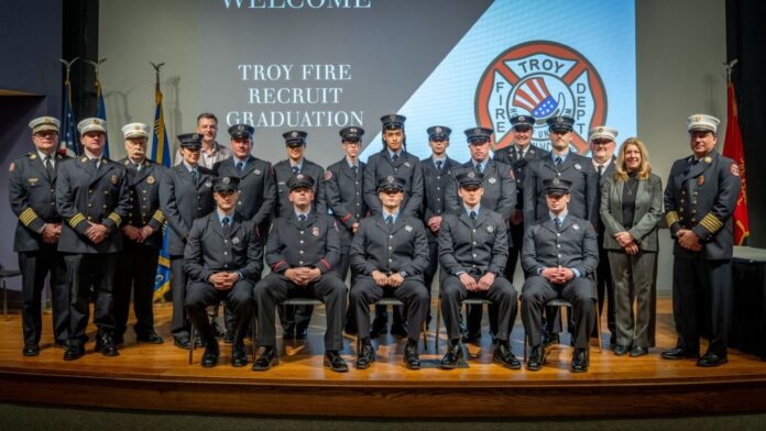 Troy Fire Department graduates 10 new firefighters, reaches full staffing level