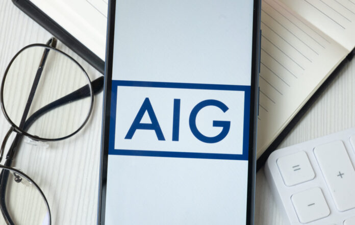 New York, USA - 21 June 2024: American International Group Logo on Phone Screen, AIG Company Icon.