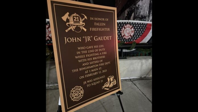 Binghamton holds vigil for Firefighter John 'JR' Gaudet, renames West End Park in his honor