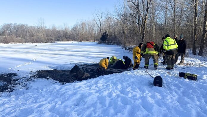 Four horses rescued after falling through ice at Turtle Creek Golf Course pond in Burlington