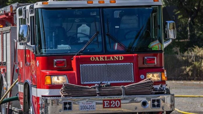 Man struck by Oakland fire department vehicle outside Fire Station 20 while responding to structure fire
