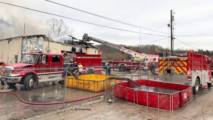 Rockcastle County garage fire burns 7 hours as firefighters use 67,000 gallons of water