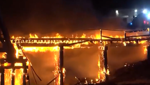 VIDEO: Railroad bridge collapses after fire in west Lincoln