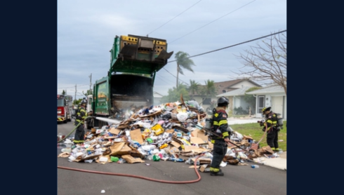 Battery suspected in recycling truck fire in south Sarasota County