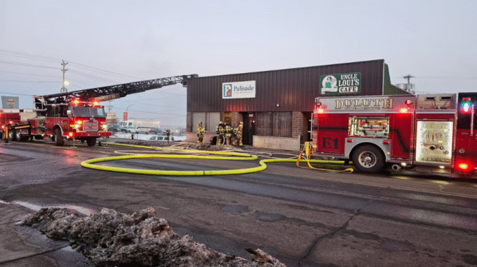 Crews respond to structure fire on East Fourth Street in Duluth