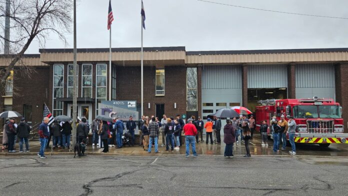 Dozens gather at station to support Fire Chief Tim Sendelbach