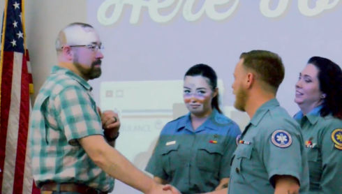 Little Rock veteran, volunteer firefighter reunites with MEMS crew that saved his life