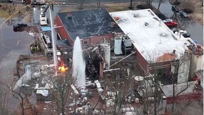 Logan Township explosion destroys commercial building; four critically injured