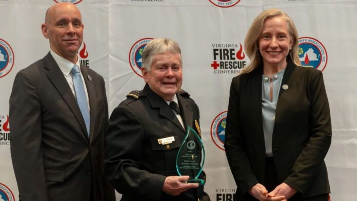 Scruggs VFD Captain Jane Crawford receives Virginia Governor’s Fire Service Award for 51 years of service