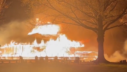 VIDEO: Firefighters battle boathouse fire in Virginia