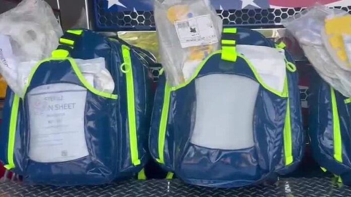 Acadian Ambulance donates medical bags to Houston River Fire Department