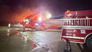 Fire crews battle fire at battery-recycling plant in Bartlesville