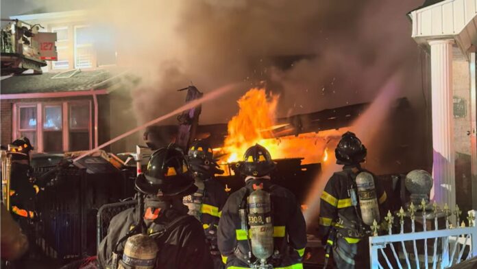 NYC domestic dispute ends in explosion, 5-alarm fire injuring NYPD officers