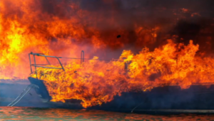 PHOTOS: 3 boats and dock along Columbia River burn up at Rainier