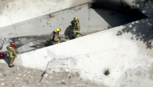 Pursuit suspect jumps out of car, sets it on fire in northeast Los Angeles