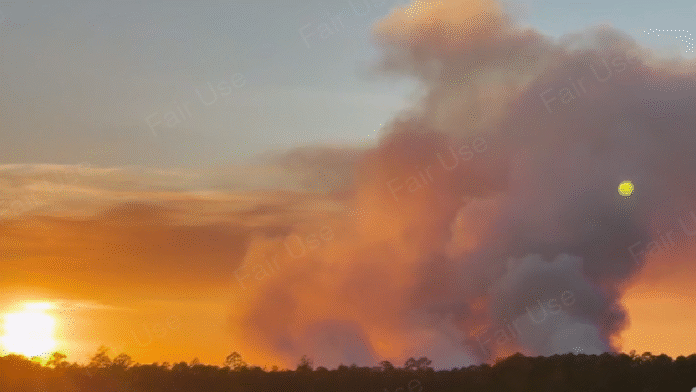Road back open as crews battle 400-acre wildfire in Alachua County