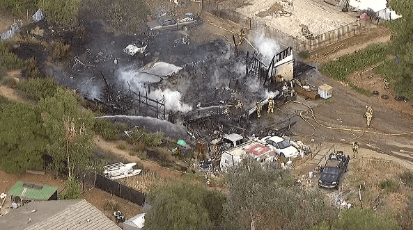 VIDEO: Fire in San Diego County destroys residence, crews knock down blaze
