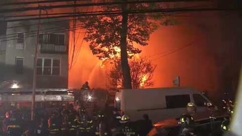 VIDEOS: 6 firefighters injured after flames burn through vacant church in New York