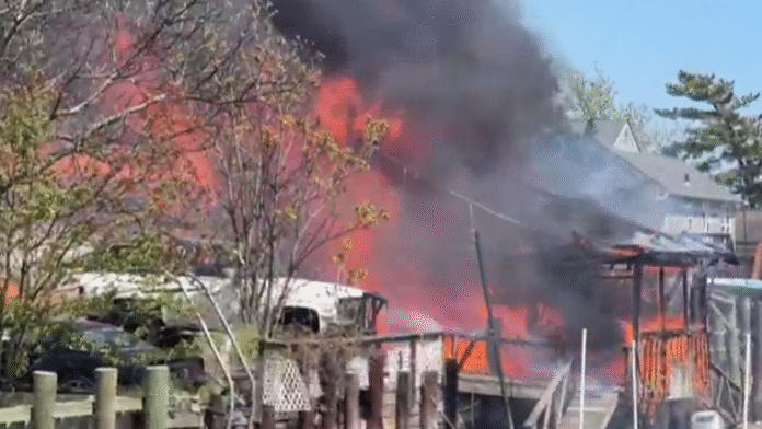Bay Park deck fire displaces one person