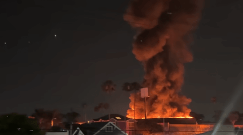 VIDEO: Plumes of smoke billow to the sky as crews battle structure fire in National City