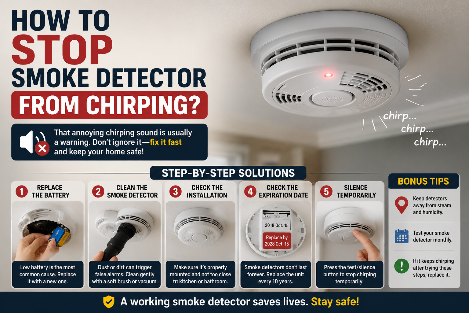 How to Stop Smoke Detector from Chirping?