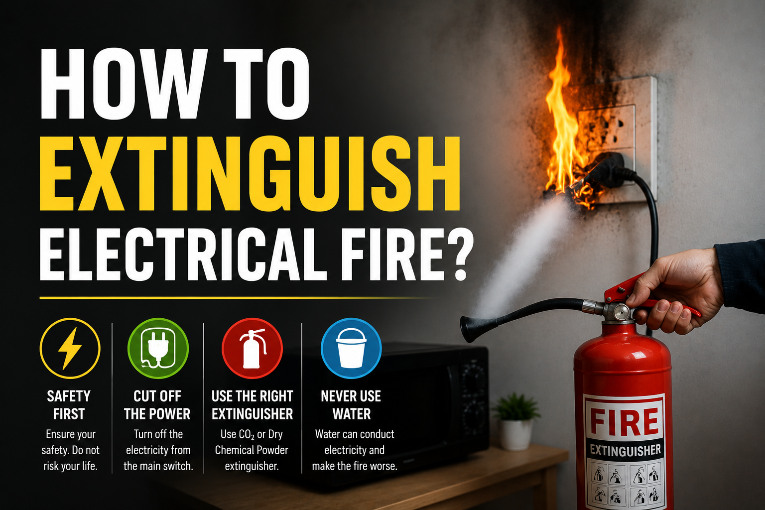 How to Extinguish Electrical Fire?